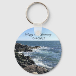 Foto des Blauen Ozeans 40 Jahre alt Schlüsselanhänger