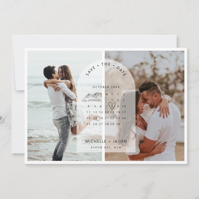Foto des Bogenkalenders Save the Date Aufforderung Einladung (Vorderseite)