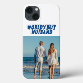 Foto des Ehemanns mit meerblauem Text  Case-Mate iPhone Hülle
