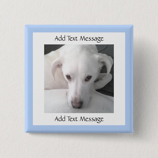 Foto des einzigartigen weißen Labrador Retriever M Button (Vorderseite)