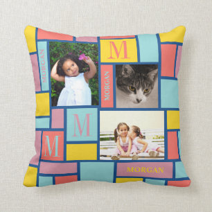 Foto des Farbblock-tropisches Seemodernes Chic-3 Kissen