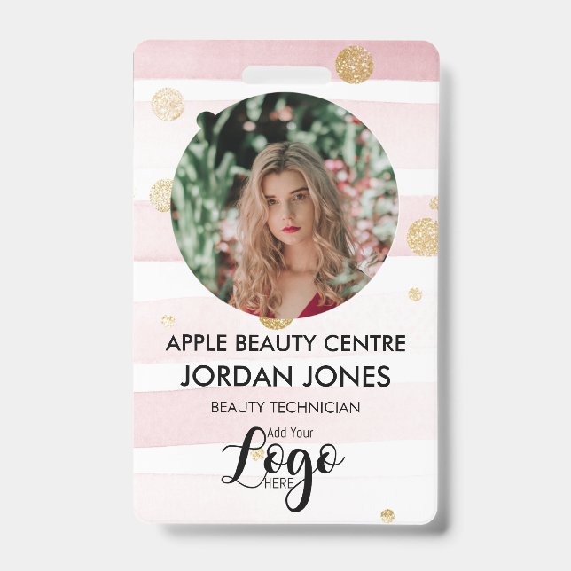 Foto des Firmenlogos rosa Glitzer ID B Ausweis (Vorderseite)