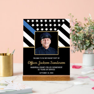 Foto des Flaggenfotos der Blue Line von Police Ret Acrylschild