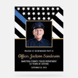 Foto des Flaggenfotos der Blue Line von Police Ret Acrylschild