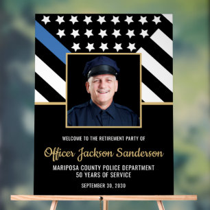 Foto des Flaggenfotos der Blue Line von Police Ret Acrylschild