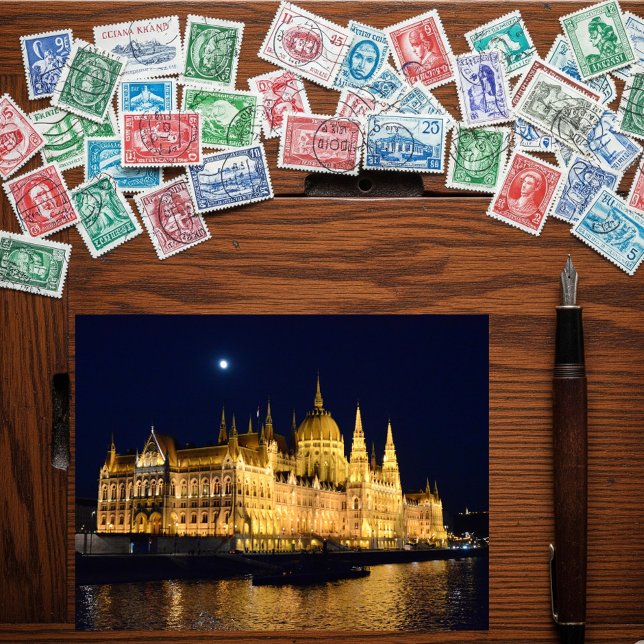 Foto des Gebäude des Parlaments in Budapest Postkarte (Von Creator hochgeladen)
