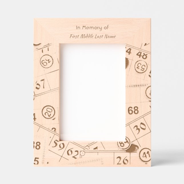 Foto des Gedächtnisses Gebet Bingo Spiel halten Geätzte Rahmen (Vorderseite)