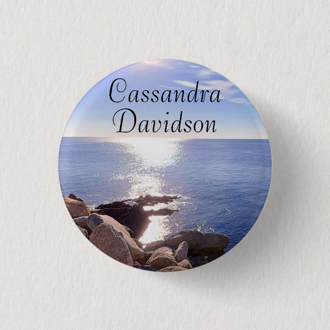 Foto des Individuellen Namens des blauen Ozeans Button (Vorderseite)