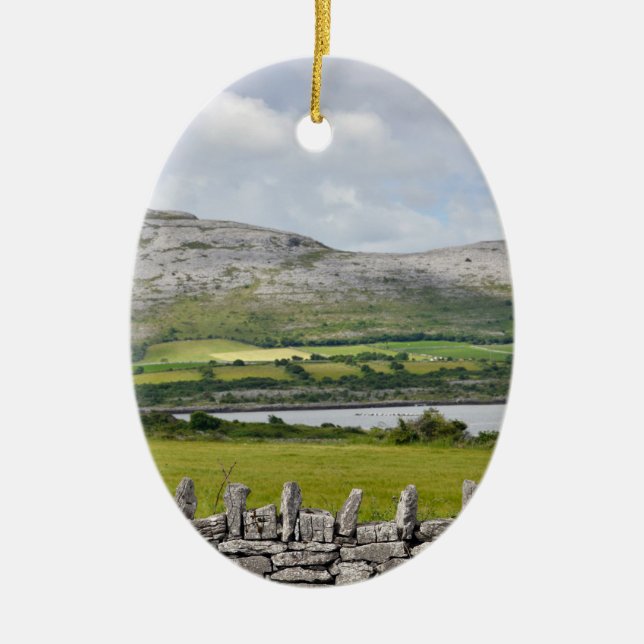 Foto des landschaftlichen Burren-Landkreises Clair Keramik Ornament (Vorne)