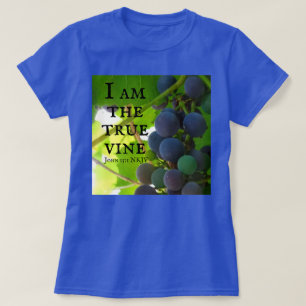 Foto des Lila Traubenschnitts von John Bible Verse T-Shirt