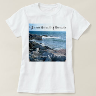 Foto des Meersalzes der Erdbibel Verse T-Shirt