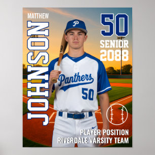 Foto des MVP-Spielers der Senior-Baseballmannschaf Poster