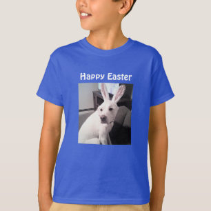 Foto des Niedlichen Hundes Ostersonnige Ohren Blau T-Shirt