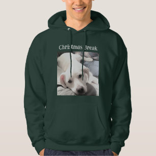 Foto des Niedlichen Hundes Weihnachtsbause Grün Hoodie