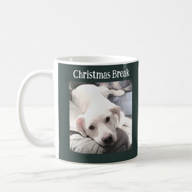 Foto des Niedlichen Hundes Weihnachtsbause Grün Kaffeetasse (Links)