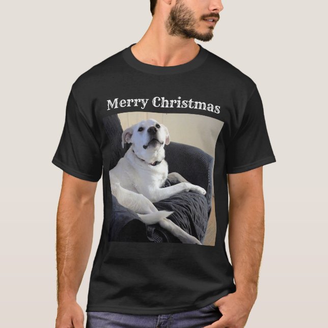 Foto des Niedlichen Talking Dog Add Message Christ T-Shirt (Vorderseite)