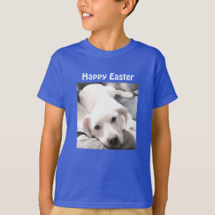 Foto des Niedlichen Weißen Welpenhundes Ostergesch T-Shirt