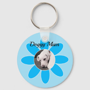 Foto des Niedlichen Welpen-Hundes in blauer Mum-Ra Schlüsselanhänger