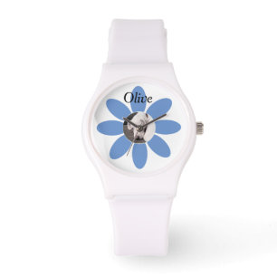 Foto des Niedlichen Welpenhundes Blue Mum Blume Wa Armbanduhr