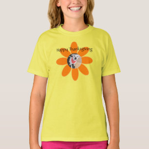 Foto des Niedlichen Welpenhundes in Orange Blume H T-Shirt