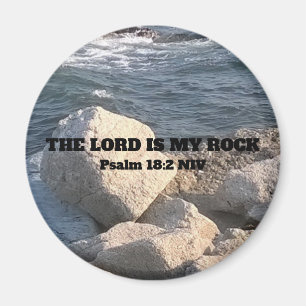Foto des Ozeans Der Herr ist mein Rock Bible Verse Magnet