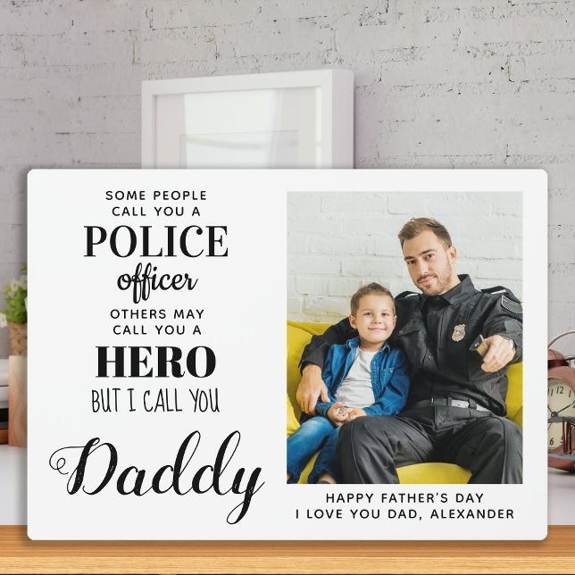 Foto des Polizeibeamten Hero Daddy Vathers Day Fotoplatte (Von Creator hochgeladen)