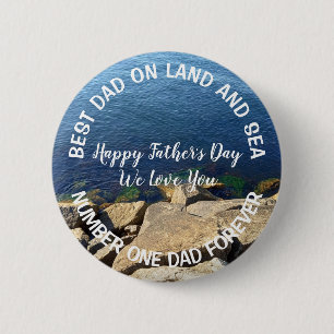 Foto des tiefblauen Ozeans Bester Vater Vatertag Button