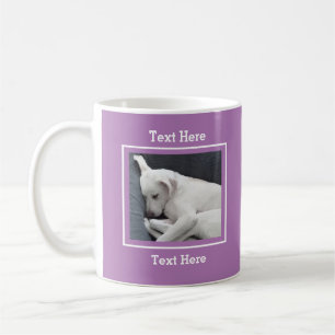 Foto des Weißen Hundes friedlich schlafender Laven Kaffeetasse