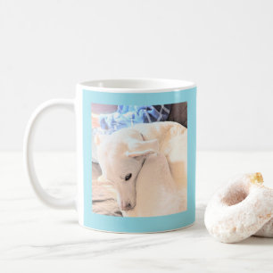 Foto des Weißen Hundes und des Vaters Vatertag Bla Kaffeetasse