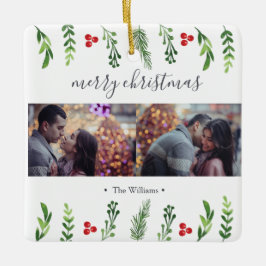 Foto des Winter-Laub-| Keramikornament