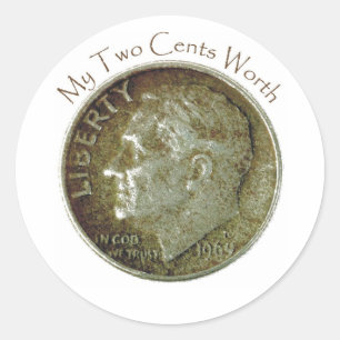 Foto Dime. Runder Aufkleber