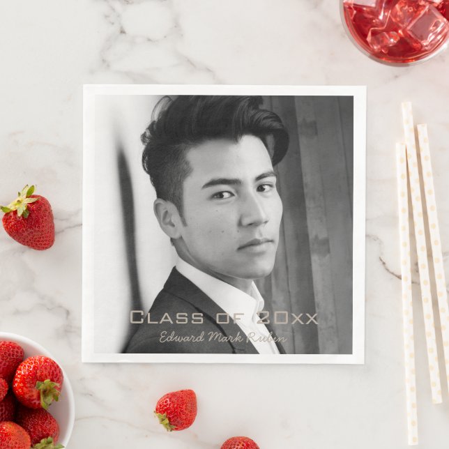 Foto Dinner Napkins : Klasse der Abschluss B&W Serviette (Beispiel)