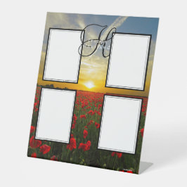 Foto Display - HAMbyWG - Sonnenuntergang über rote Sockelschild