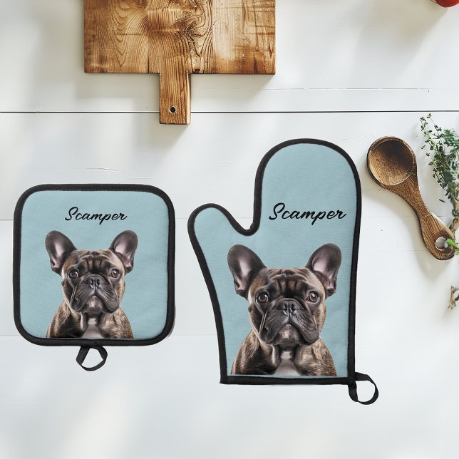 Foto Dog Cat Custom Monogram Ofenhandschuh & Topflappen-Set (Von Creator hochgeladen)