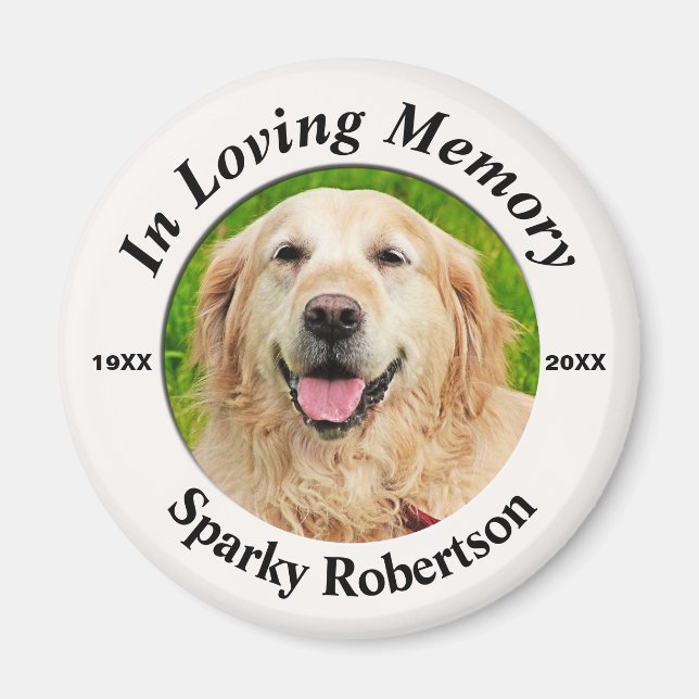 Foto Dog Memorial Magnet (Vorne)