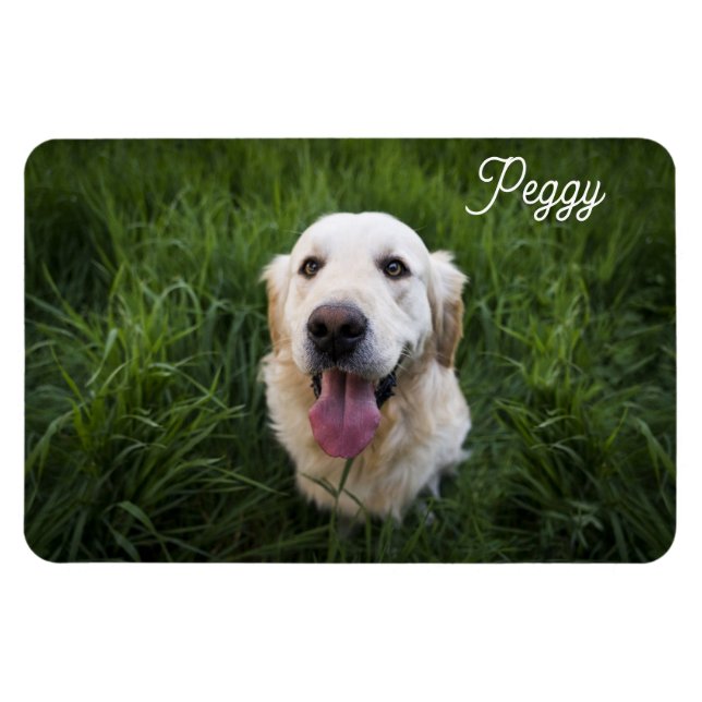 Foto Dog Name Easy Template Pet Welpe hinzufügen Magnet (Horizontal)