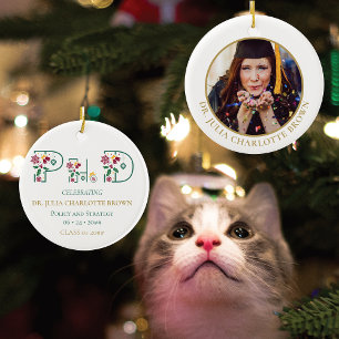 Foto Doktorand Keepake Weihnachtsgeschenk Keramik Ornament