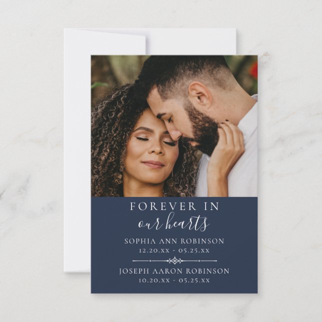 Foto Doppel-Gedenkkarte Blauer Gebetskarte (Vorderseite)