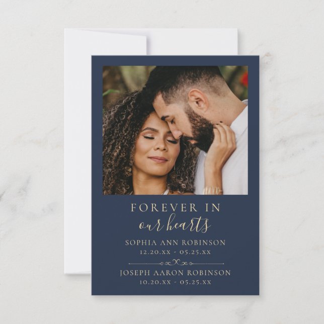 Foto Double Memorial Gold Blue Praetkarte (Vorderseite)