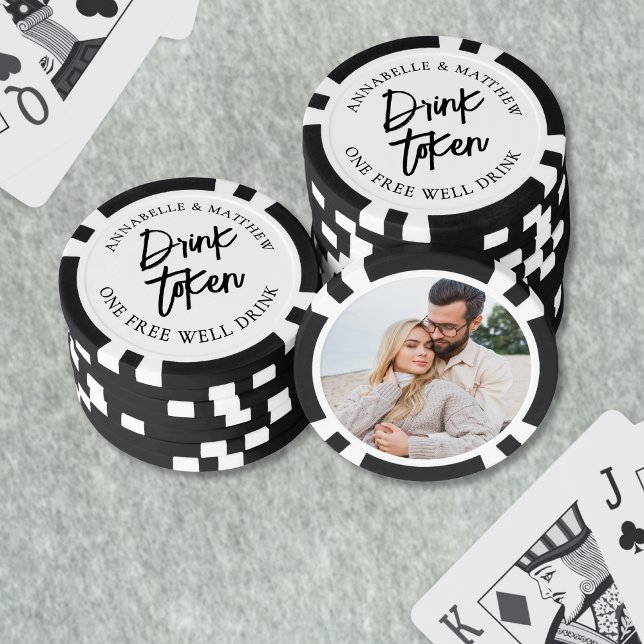 Foto Drink Token Hochzeit Pokerchips (Photo Drink Token Wedding)