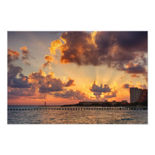 Foto-Druck - Sonnenaufgang in Cancun, Mexiko Fotodruck