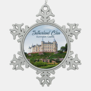 Foto: Dunrobin Castle (Schottisches Sutherland-Cla Schneeflocken Zinn-Ornament