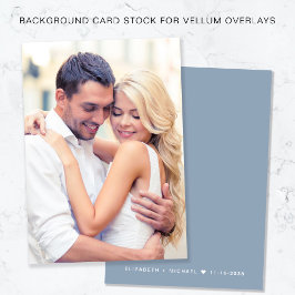 Foto Dusty Blue Background for Vellum Overlay Einladung