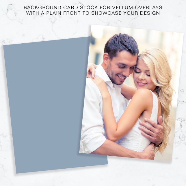 Foto Dusty Blue Background for Vellum Overlay Einladung (Von Creator hochgeladen)