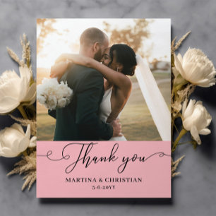 Foto Dusty Pink Wedding Dankeskarte