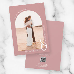 Foto Dusty Rose QR Code Hochzeit Save The Date