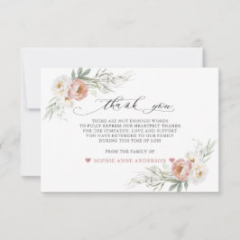 Foto Dusty Rose Weiße Blume in Liebe Erinnerung Dankeskarte