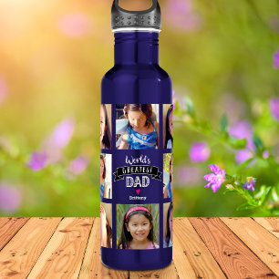 Foto DYI Collage World Bester Vater Cool Modern Edelstahlflasche