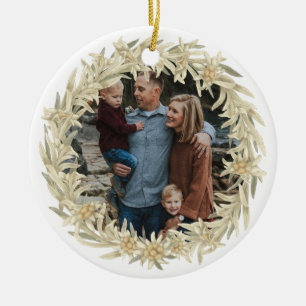 Foto Edelweiss Alpenblumenreath Keramik Ornament