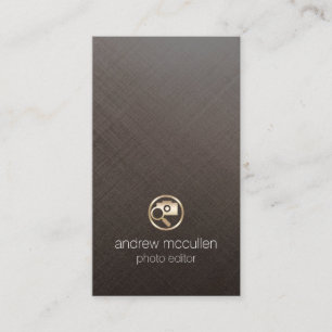 Foto Editor Gold Camera Glass Business Card Visitenkarte